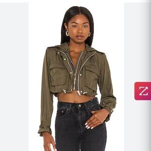 H:ours cargo double zipper crop jacket. Size M. Great for fall.